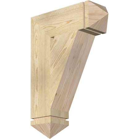 Traditional Arts & Crafts Rough Sawn Bracket, Douglas Fir, 6W X 20D X 28H